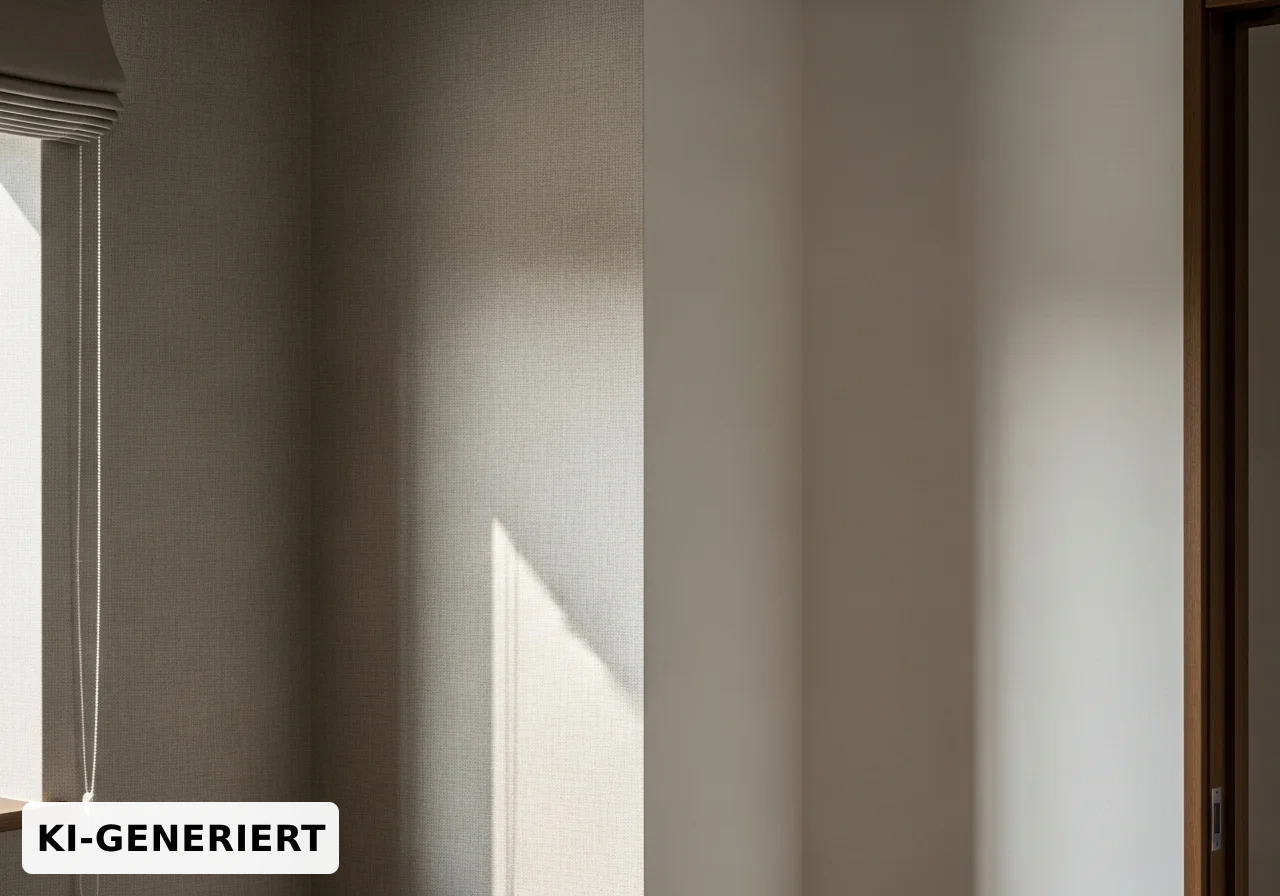 Elegant tapezierte Wand mit präzisen Kanten