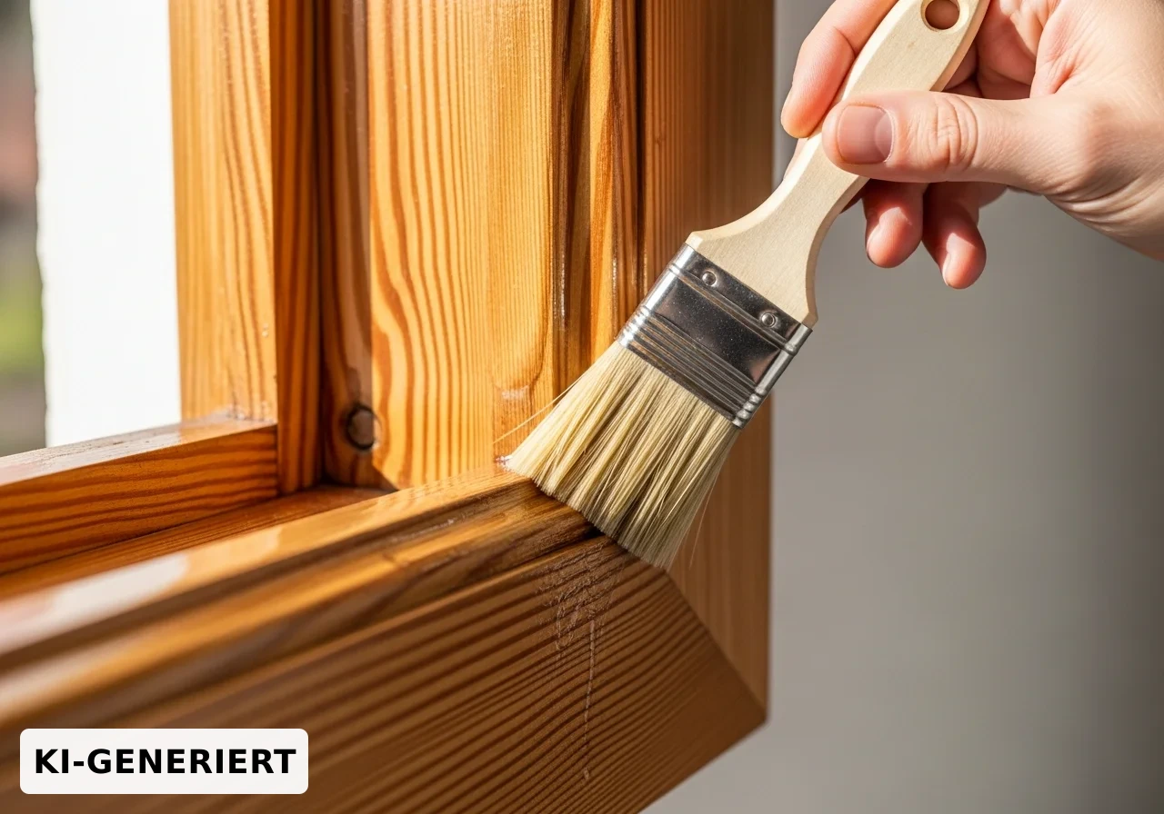 Behandelte und gepflegte Holzoberfläche im Detail